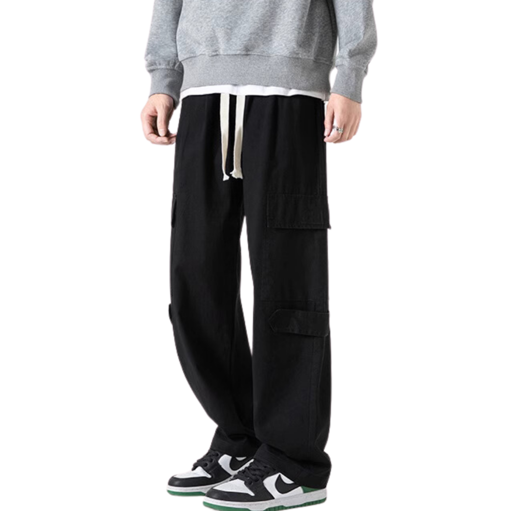 Ins Multi-Pocket Large Drawstring Cargo Pants