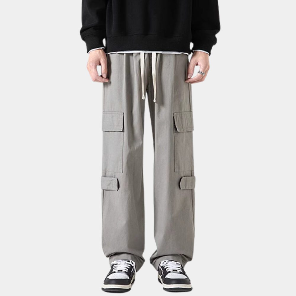 Ins Multi-Pocket Large Drawstring Cargo Pants