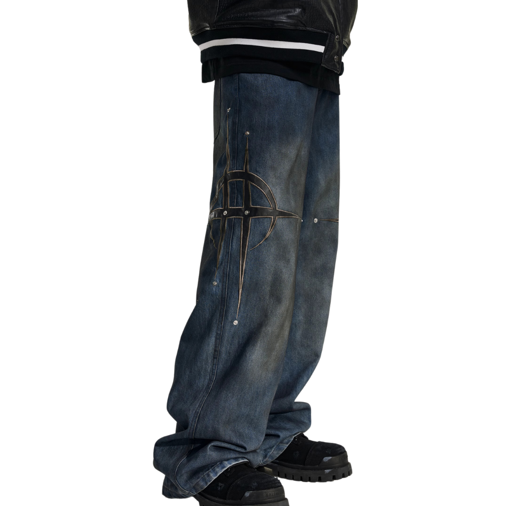 DF Heavy Studd Starburst Washed Jeans
