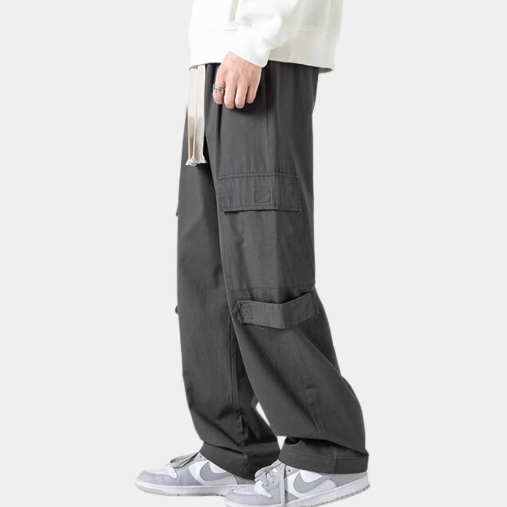 Ins Multi-Pocket Large Drawstring Cargo Pants