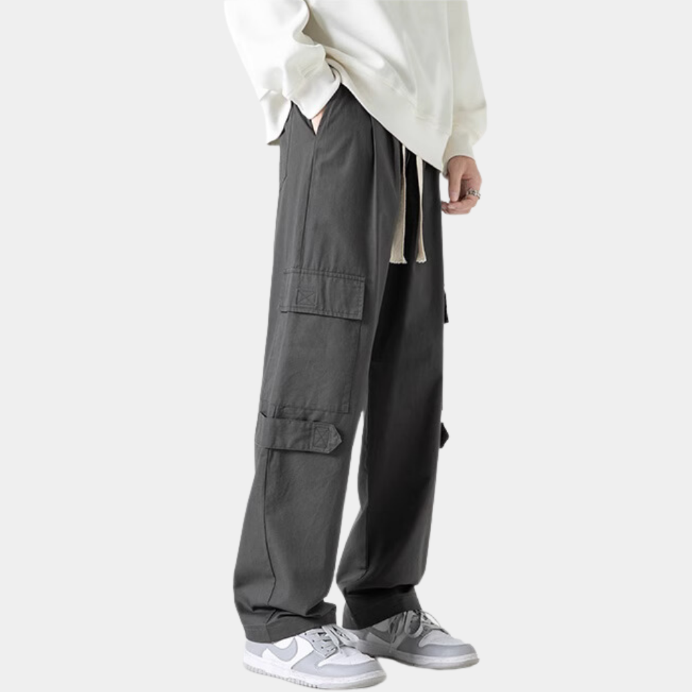 Ins Multi-Pocket Large Drawstring Cargo Pants