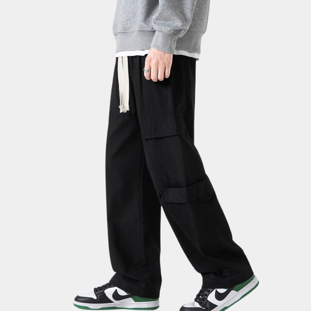 Ins Multi-Pocket Large Drawstring Cargo Pants