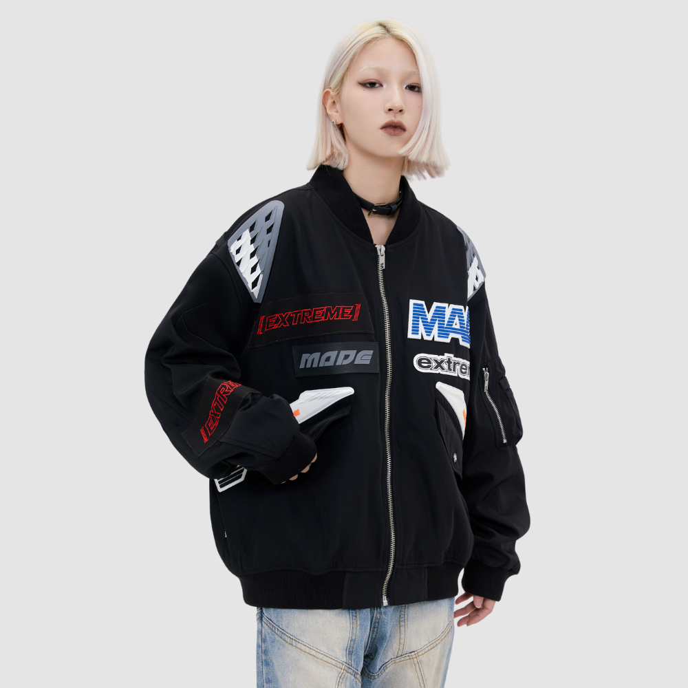 Motorcycle Style high street oxford cloth Jacket