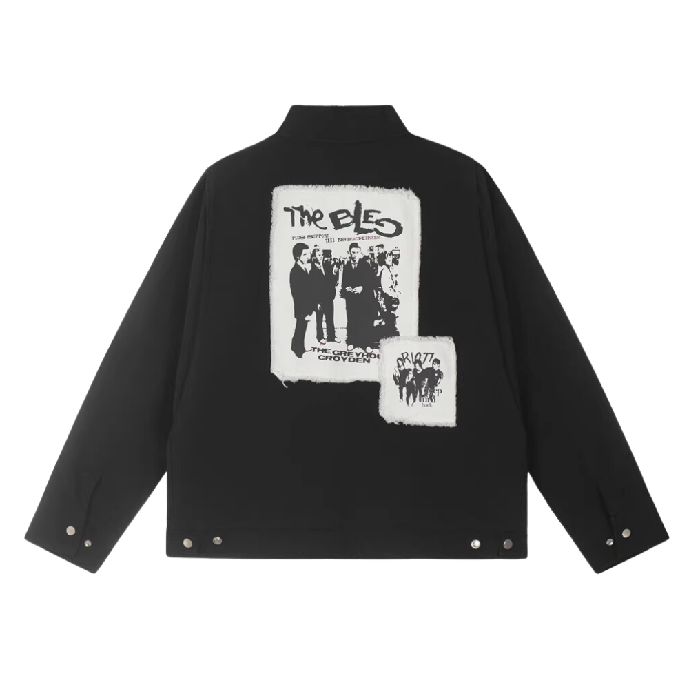 Vintage Streetwear Lapel Patch Jacket