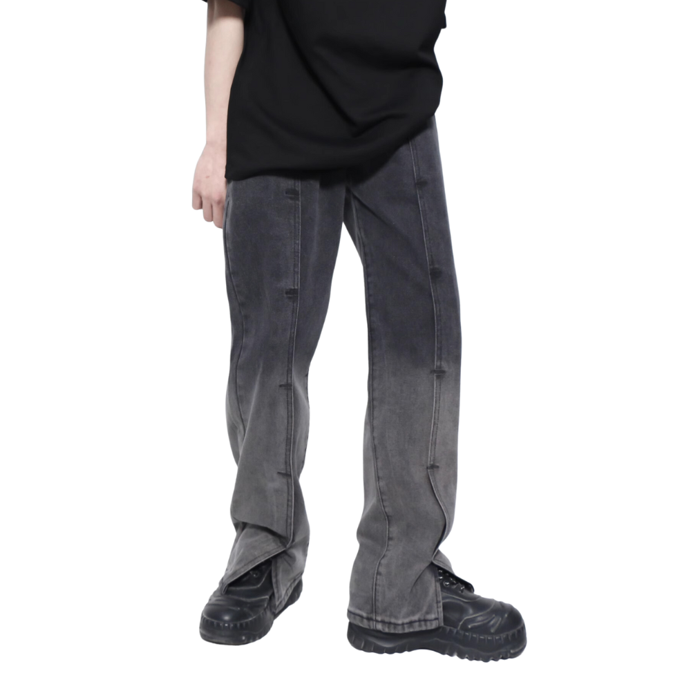 Vintage Gradient Slit Washed Jeans