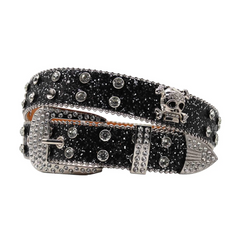 LoopStone Rhinestone Skull Belt