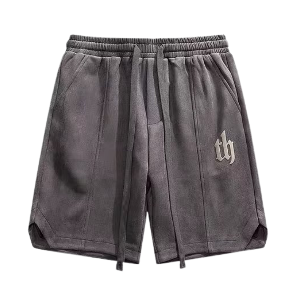 Urban Versatile Letter Suede Shorts