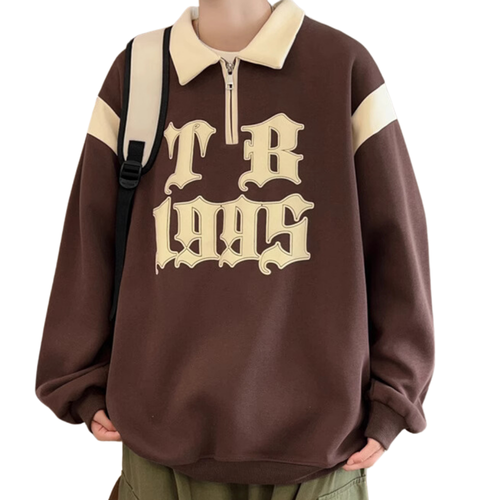 Japanese Three-Dimensional Printed Polo Sweatshirt