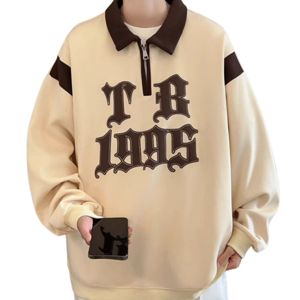 Japanese Three-Dimensional Printed Polo Sweatshirt