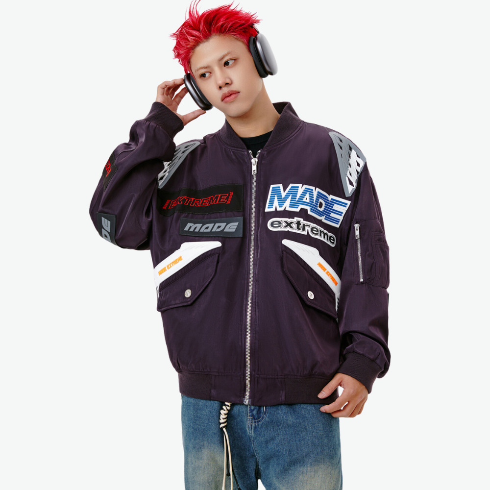 Motorcycle Style high street oxford cloth Jacket