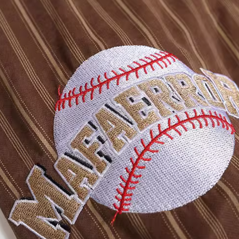 Vintage Baseball Letters Embroidered Shirt