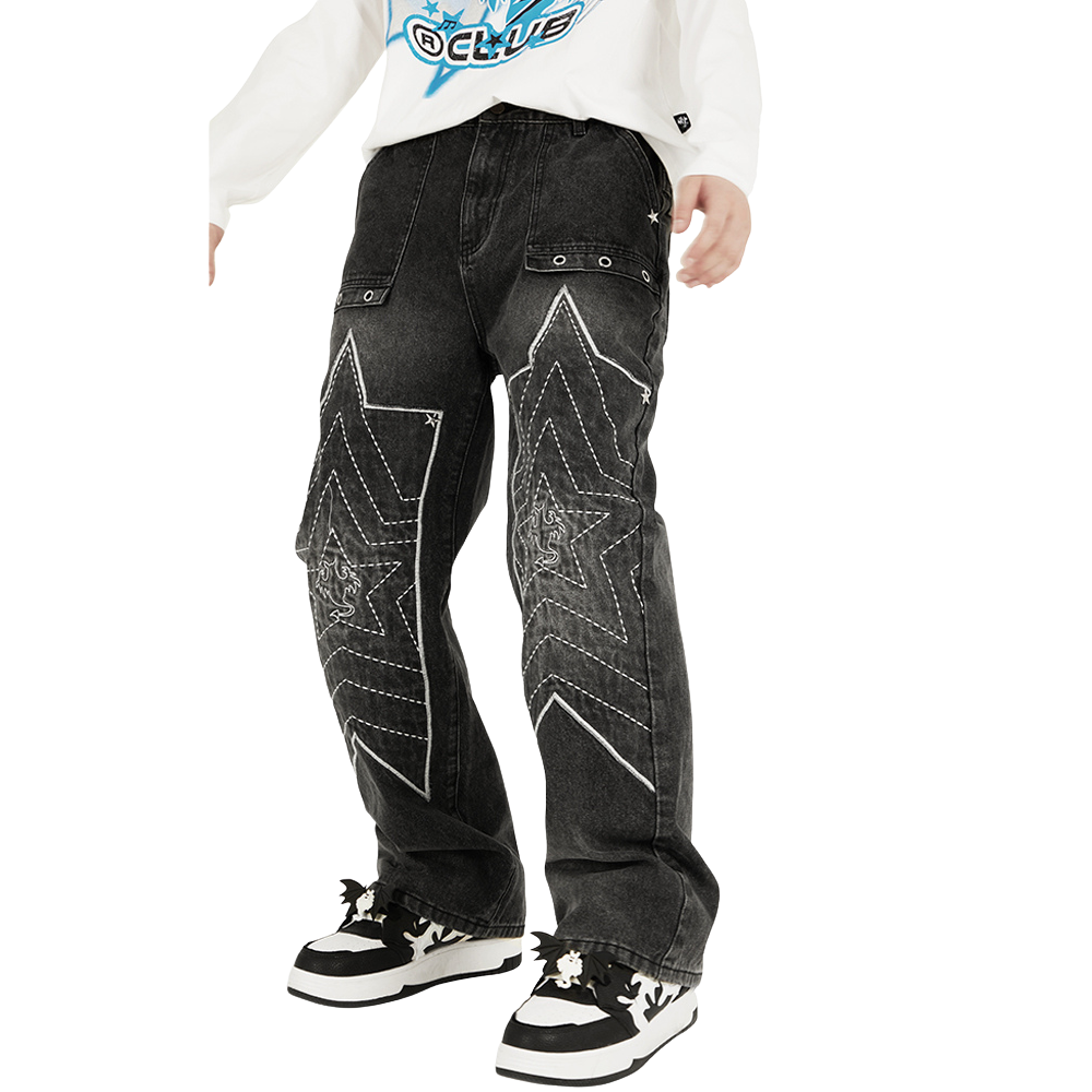 High Street Star Embroidered Jeans