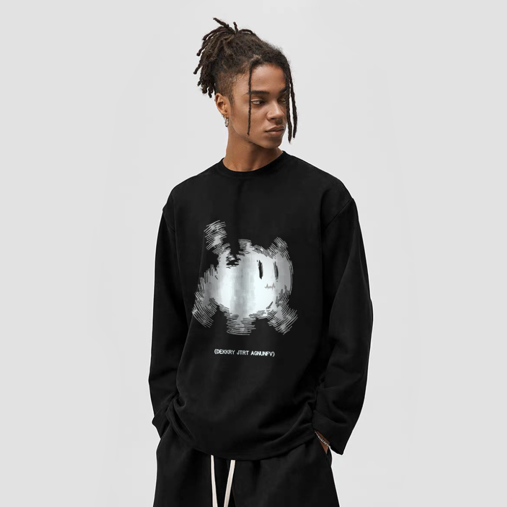 Grumpy Kitty Print Long Sleeve Shirt