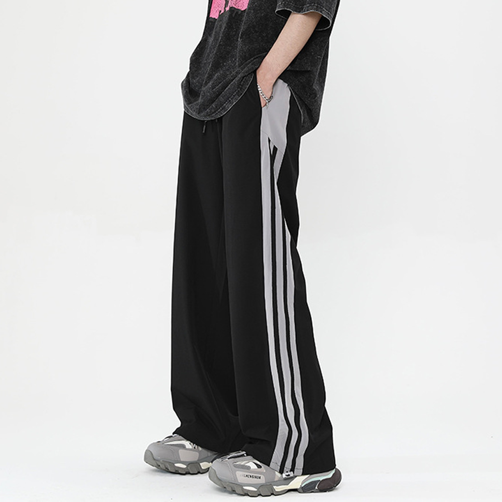 vintage Striped Wide Leg Drape Sweatpants
