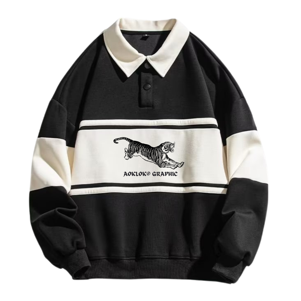 AG Tiger Contrasting Polo Sweatshirt