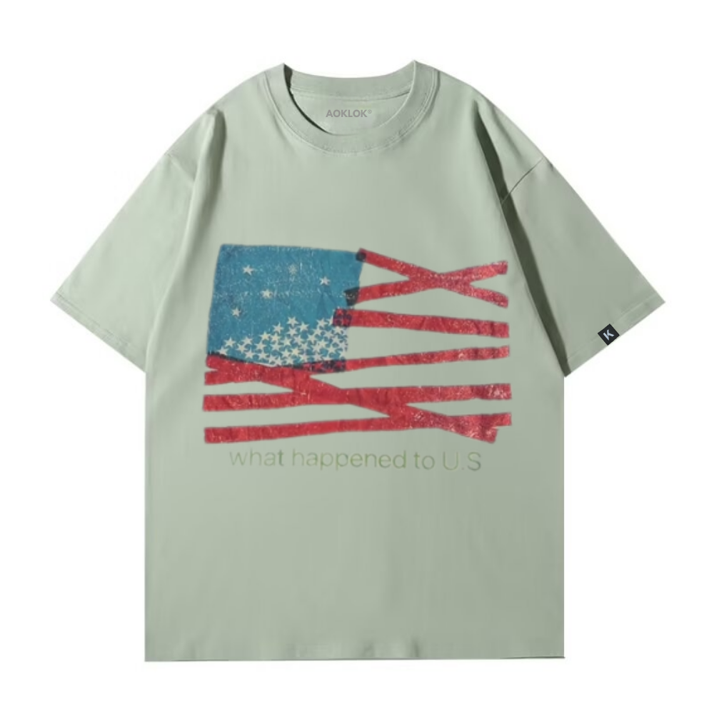 ART IN WAR What Happened to U.S.” Tee — Broken Flag Edition