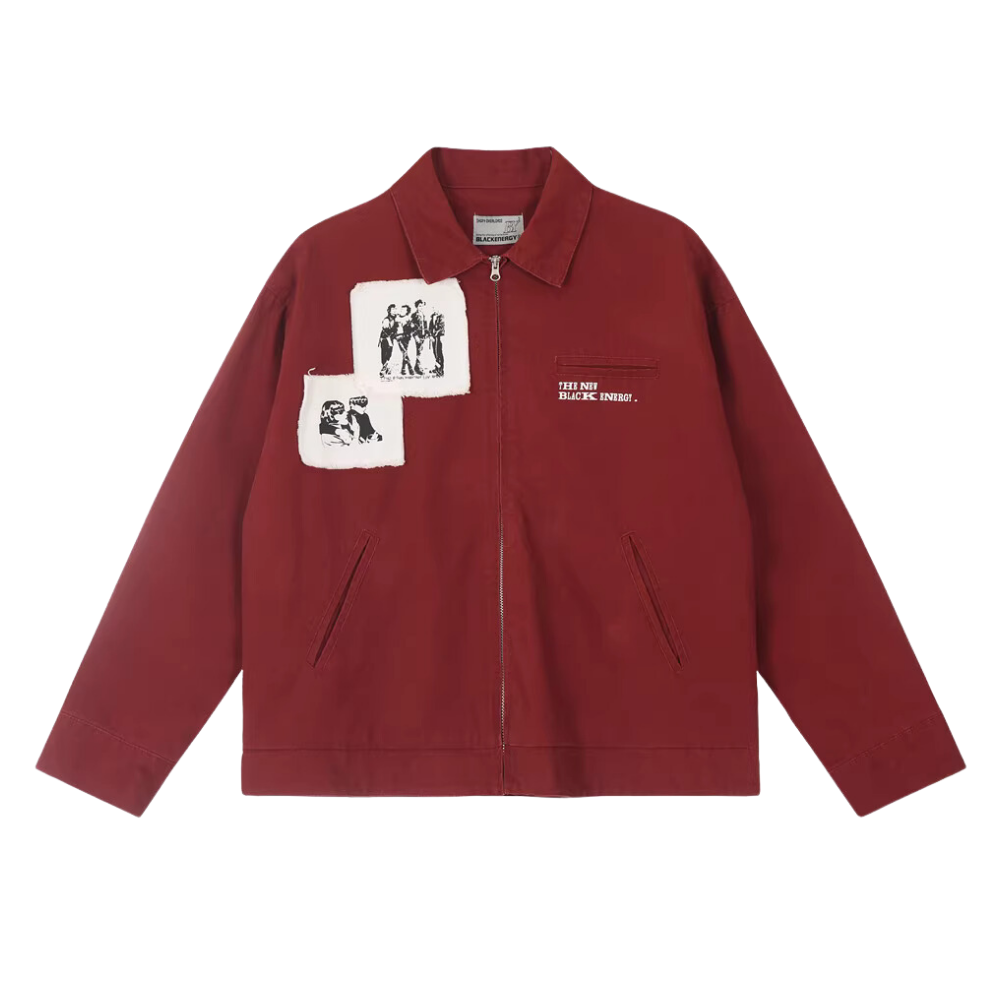 Vintage Streetwear Lapel Patch Jacket