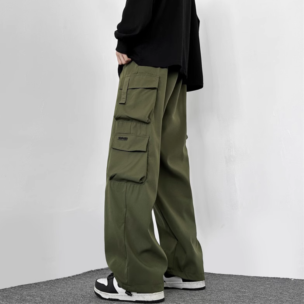 American Cotton Wide-Leg Hiking Cargo Pants