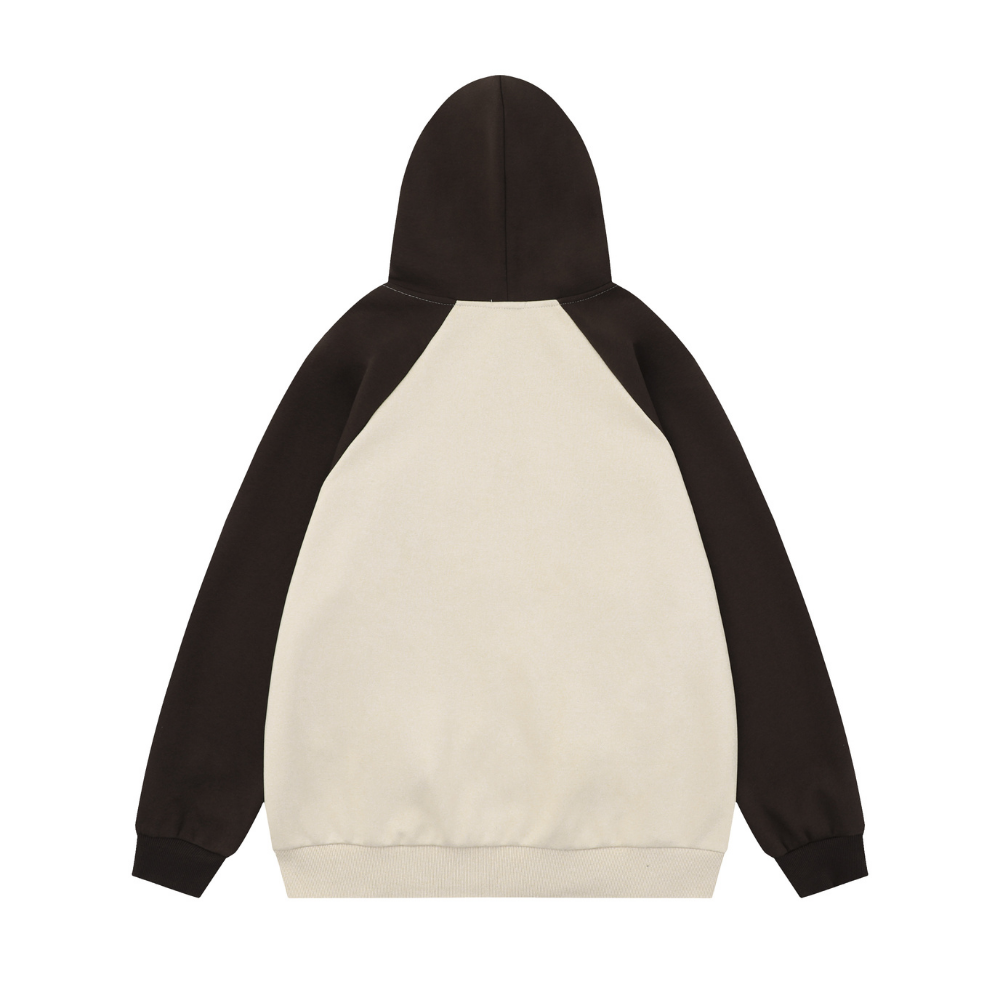 High Street Graffiti Color Matching Zipper Hoodies