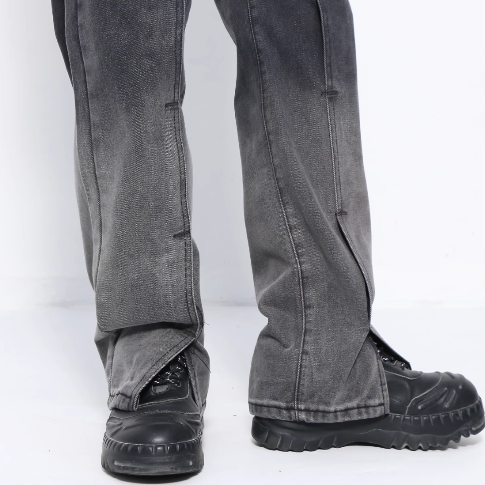Vintage Gradient Slit Washed Jeans