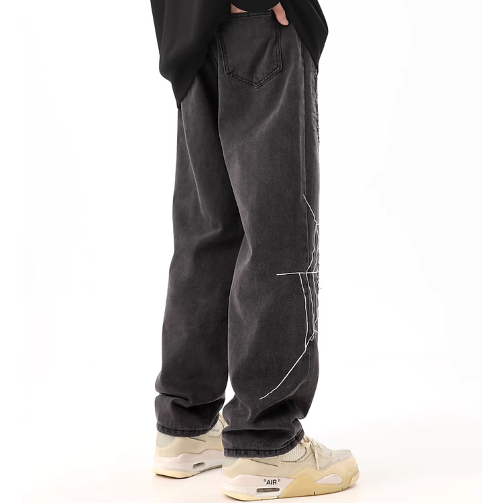 Black Spider Ripped Jeans