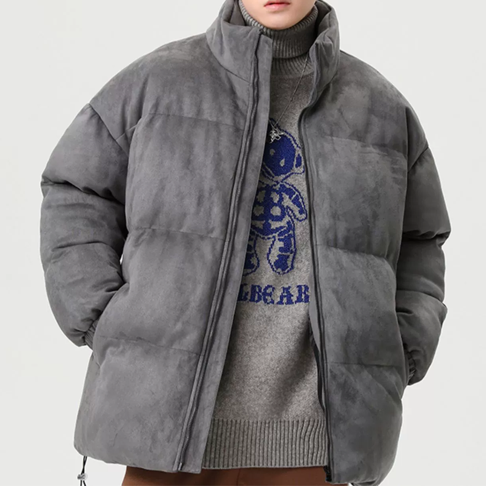 Casual Stand Collar Suede Warmth Coat