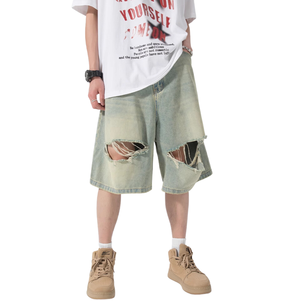 High Street Distressed Denim Shorts