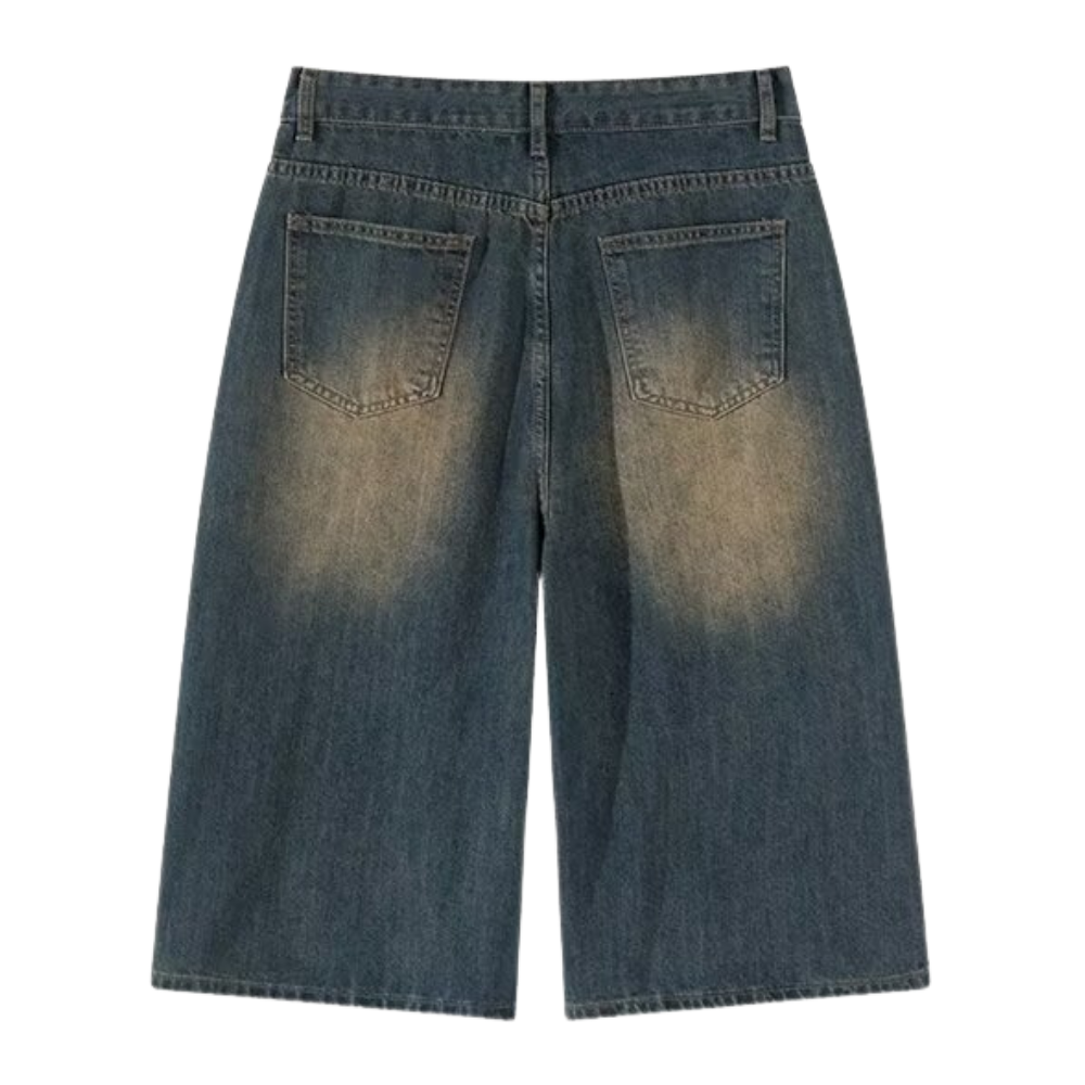 Retro Distressed Denim Shorts