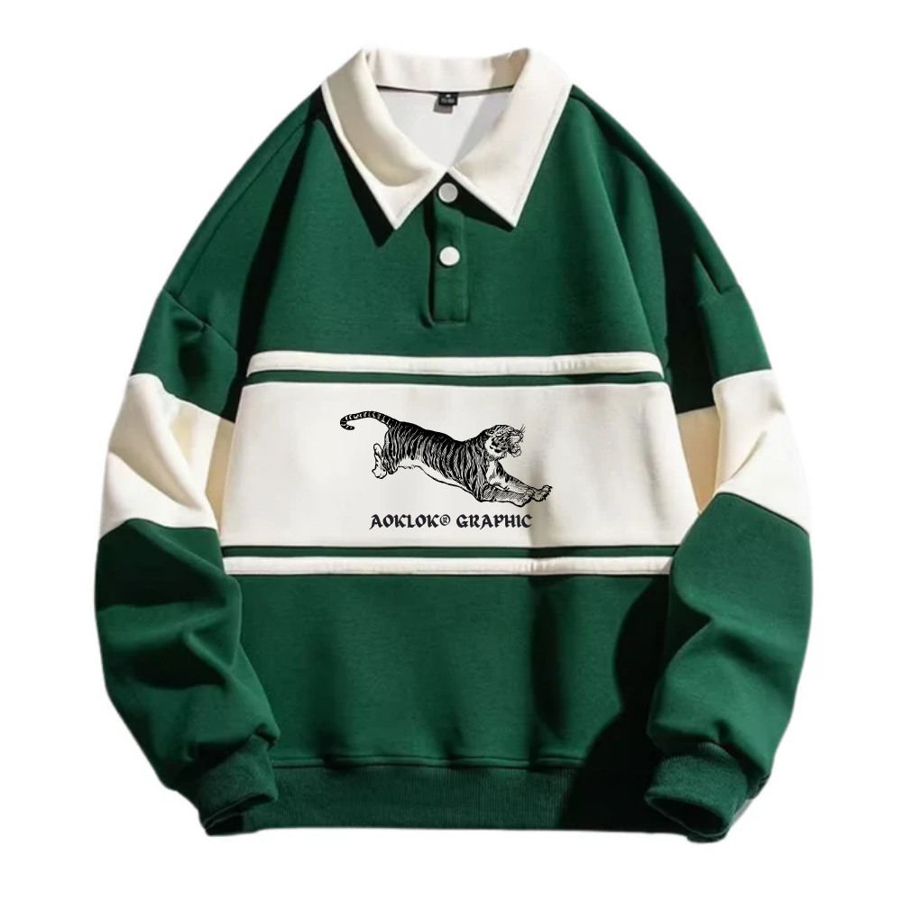 AG Tiger Contrasting Polo Sweatshirt