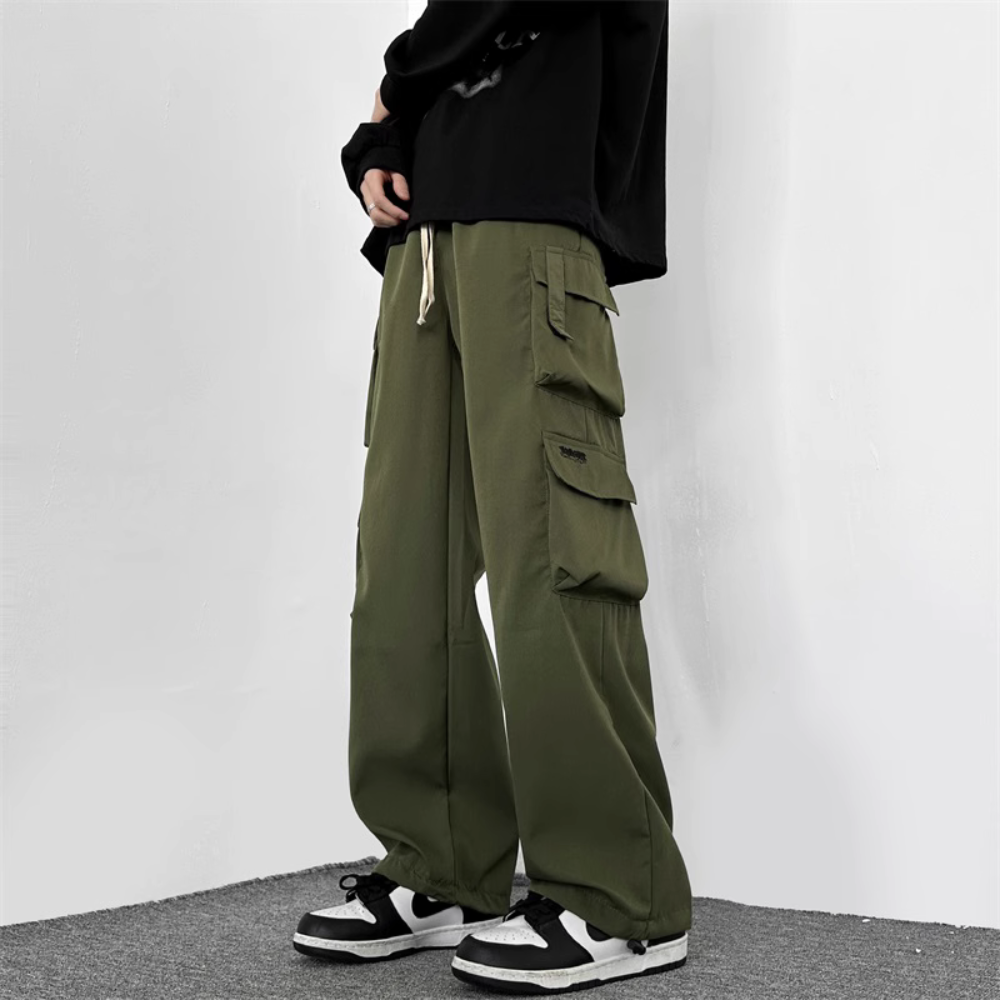 American Cotton Wide-Leg Hiking Cargo Pants