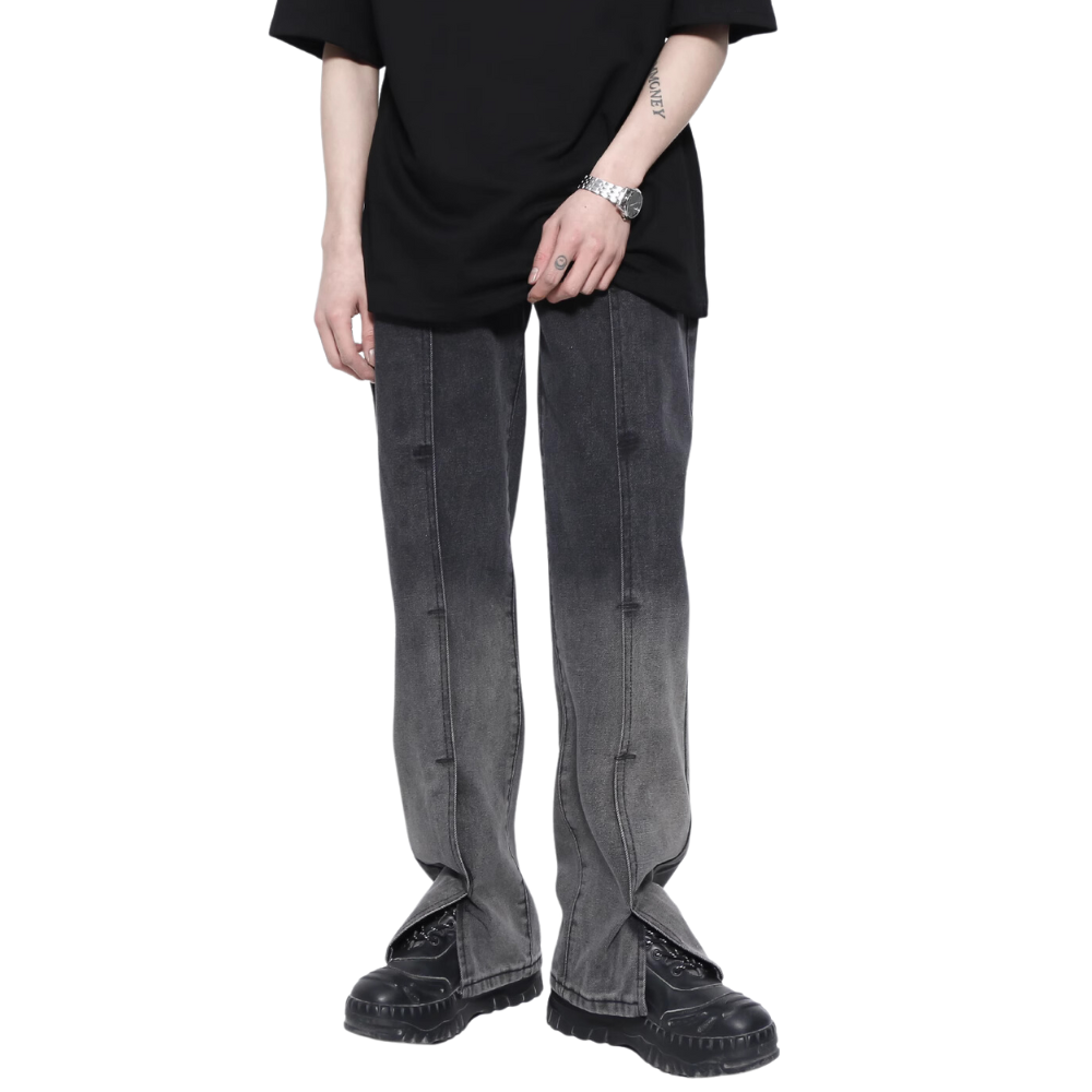 Vintage Gradient Slit Washed Jeans