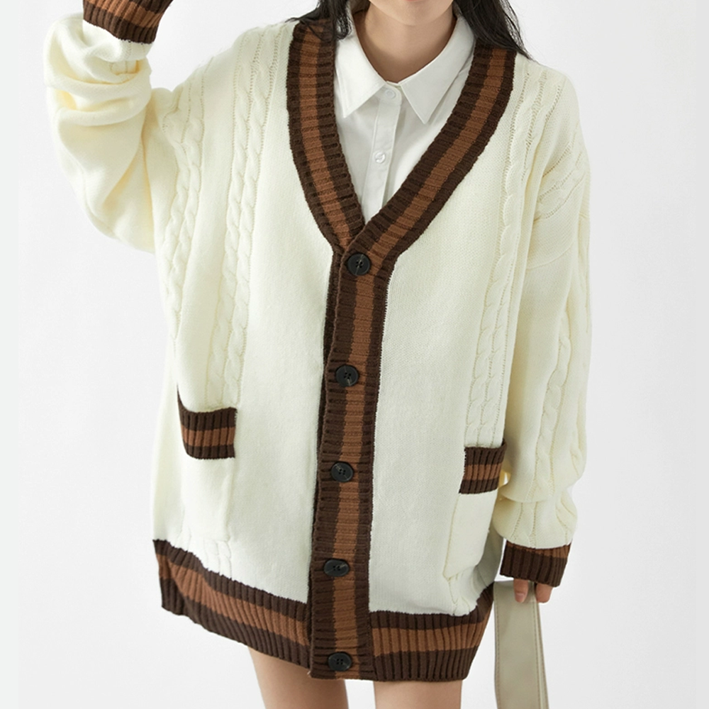 Simple Solid Color Cardigan Sweater