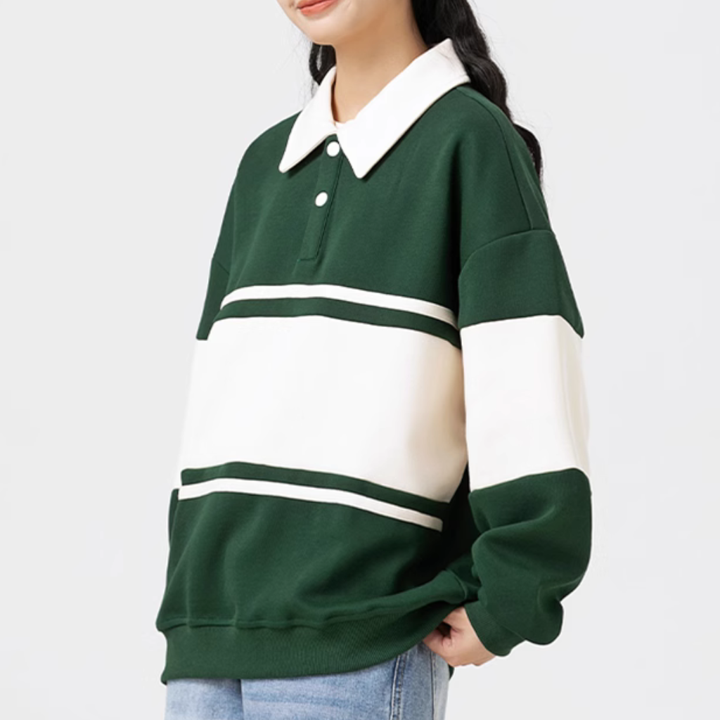 Japanese Striped Contrasting Sweatshirt