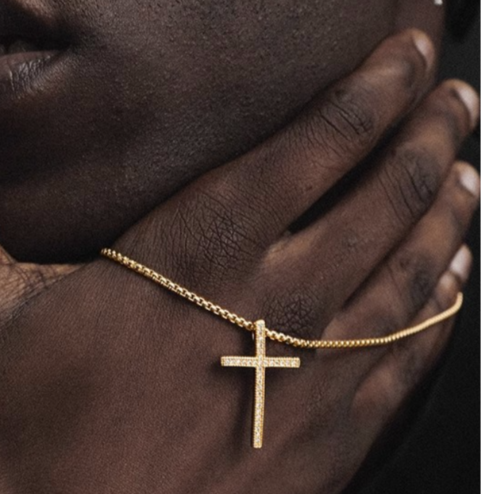 American Diamond Cross Necklace