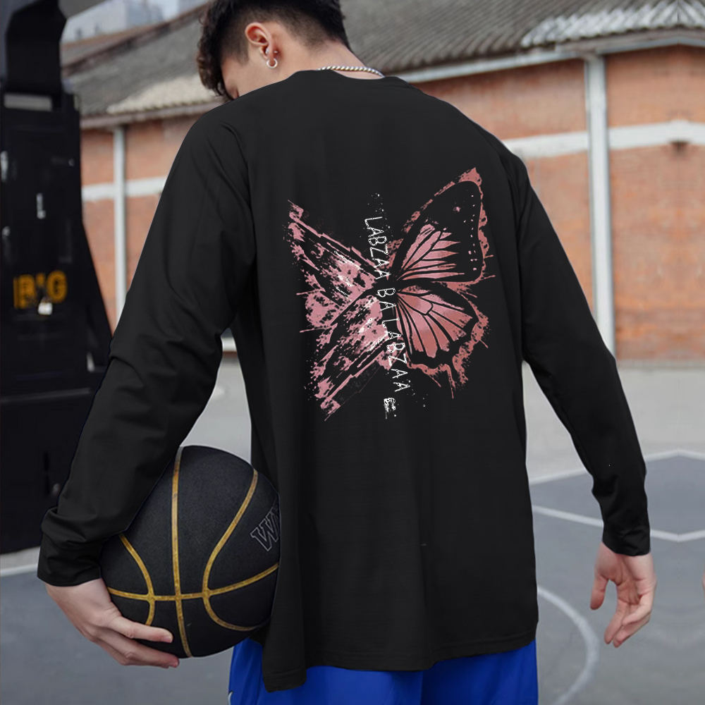 Casual Red Butterfly Letter Hoodie