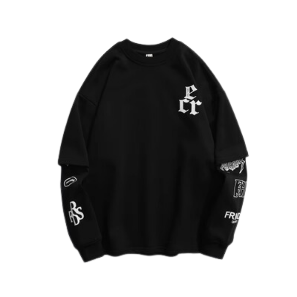 Japanese Retro Letter Print Sweatshirt