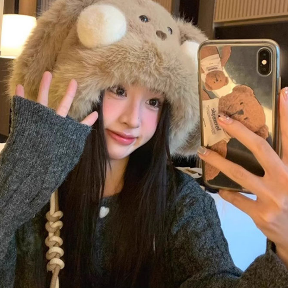 Thick Bunny Big Ears Plush Hat