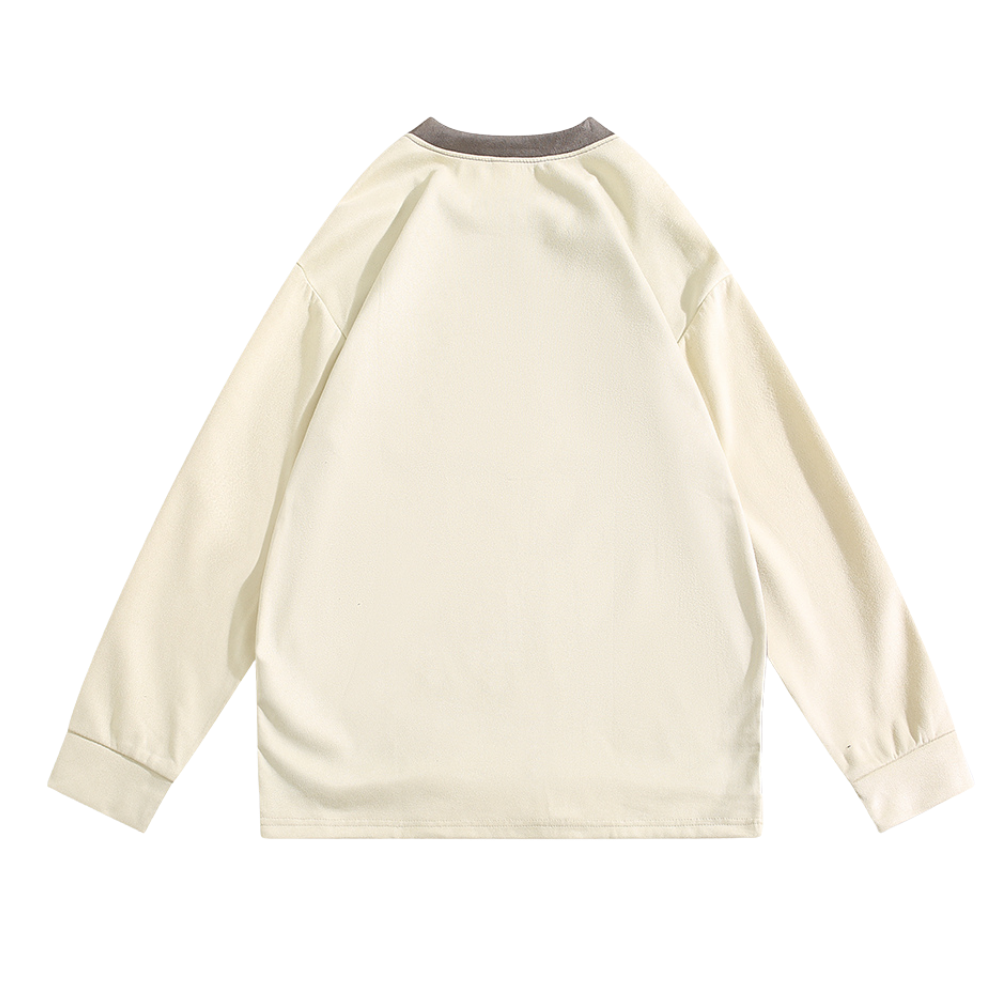 Animation Printed Suede Raglan Sweatshirt