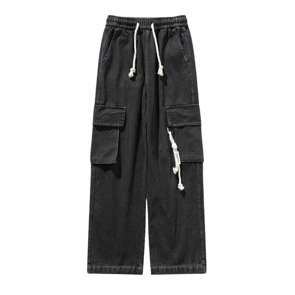 American Retro Large Pocket Sling Wide Leg Jeans