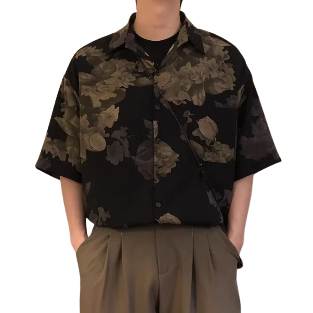 Street Floral Lapel Shirt