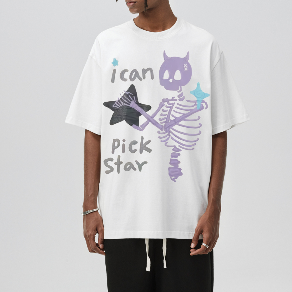 Dark Skull Star Print T-Shirt