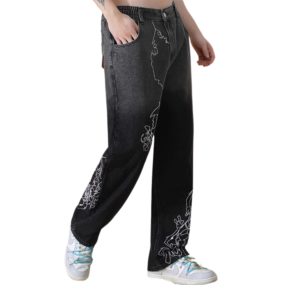 High Street Embroidered Jeans
