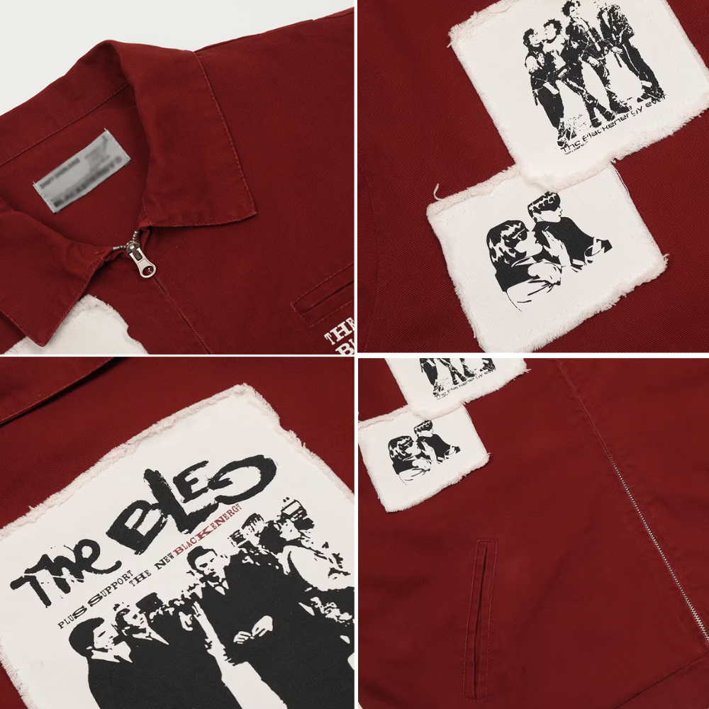 Vintage Streetwear Lapel Patch Jacket