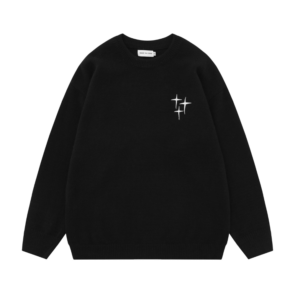 High Street Star Embroidery Sweater