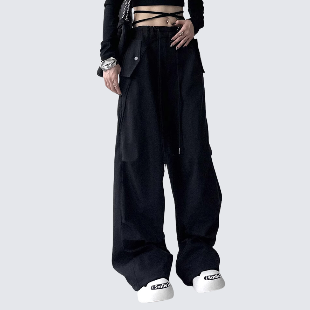 Women's Solid Color Paratrooper Cargo Pants