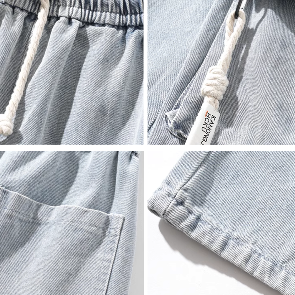 American Retro Large Pocket Sling Wide Leg Jeans