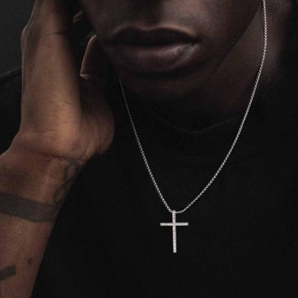 American Diamond Cross Necklace