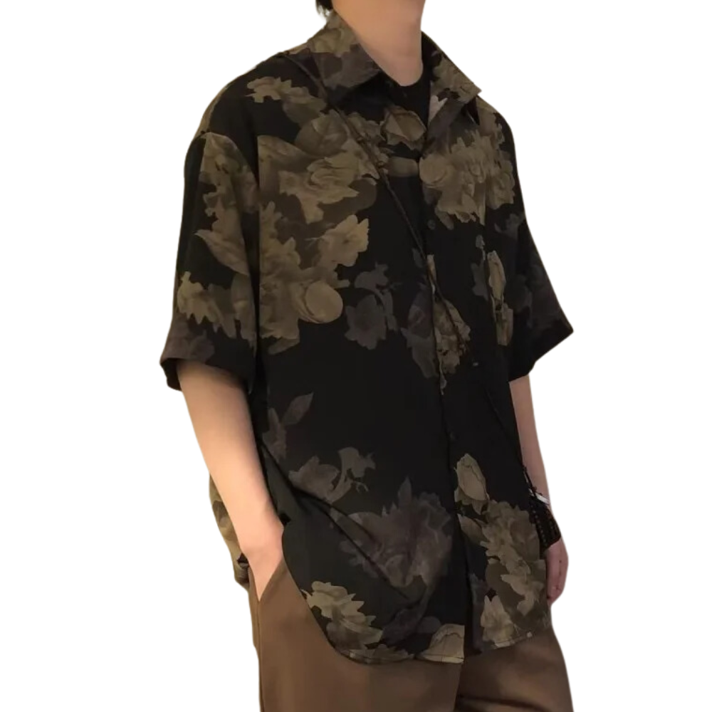 Street Floral Lapel Shirt