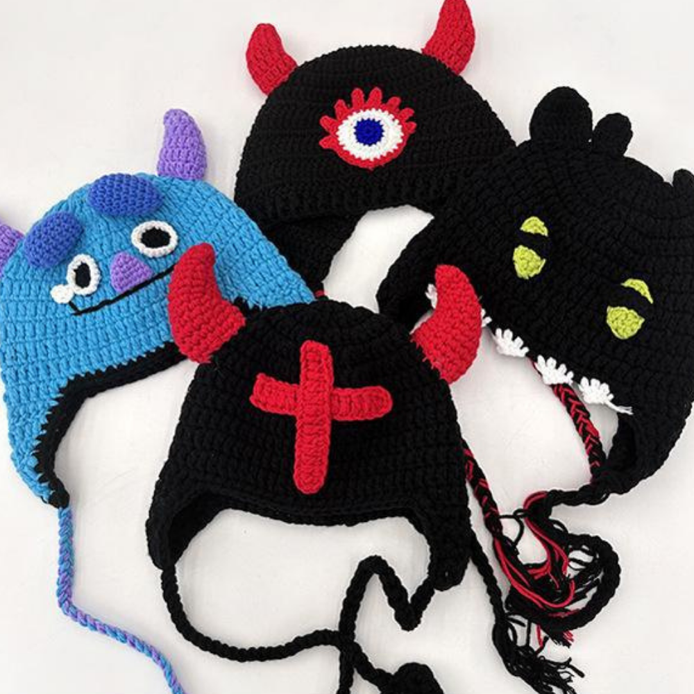 Funny Devil Horns Knitted Hat