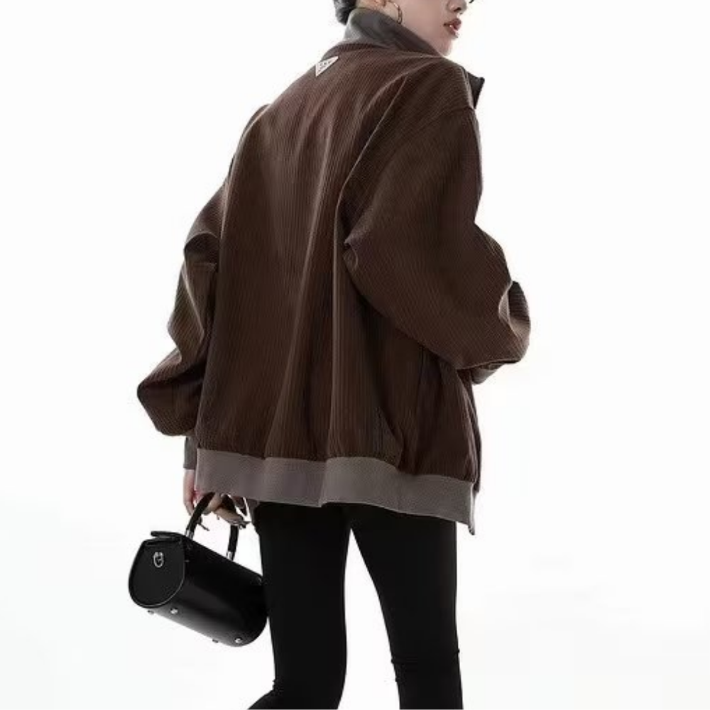 Women's Vintage Corduroy Stand Collar Jacket